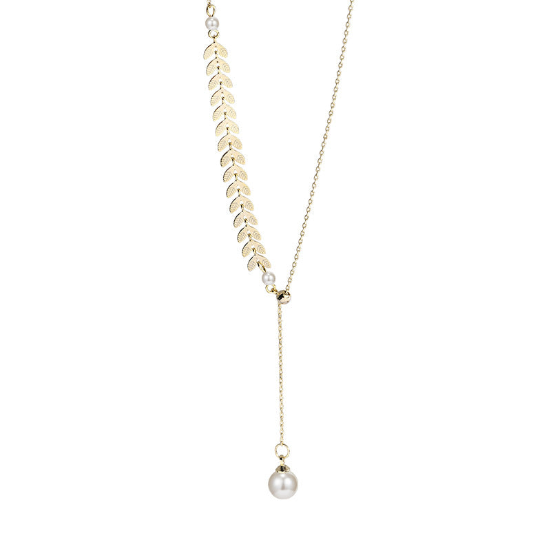 Gold Necklace with Pearl