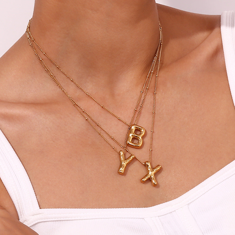 Personalized Bubble Initial Necklace