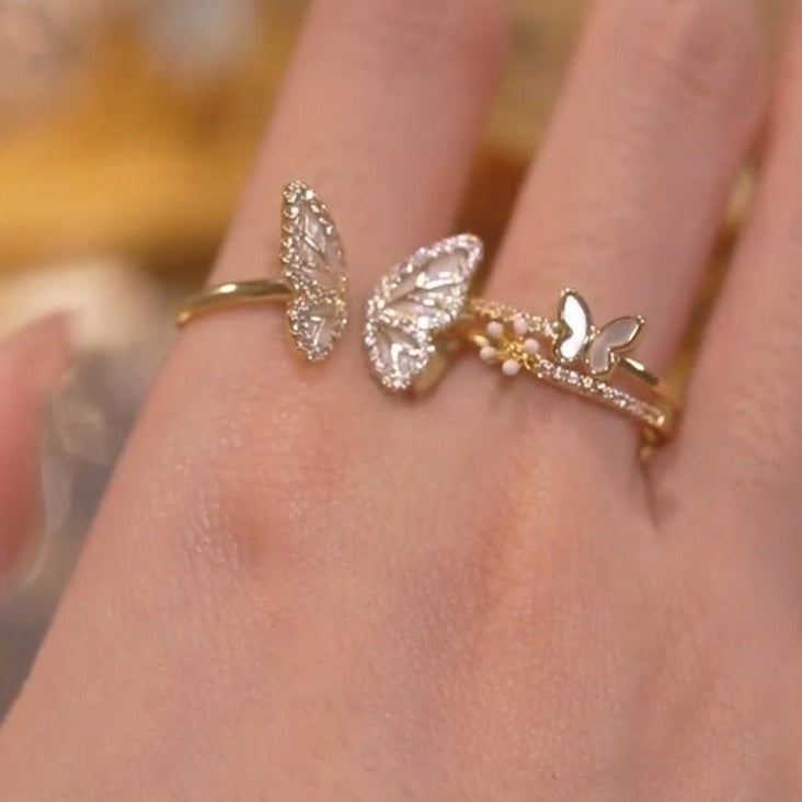 Ornate Flutter Twin Rings