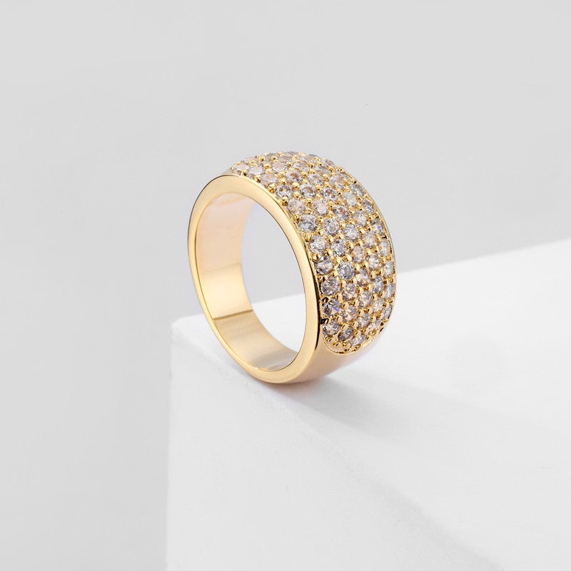 Gold Ring With Crystal Dome