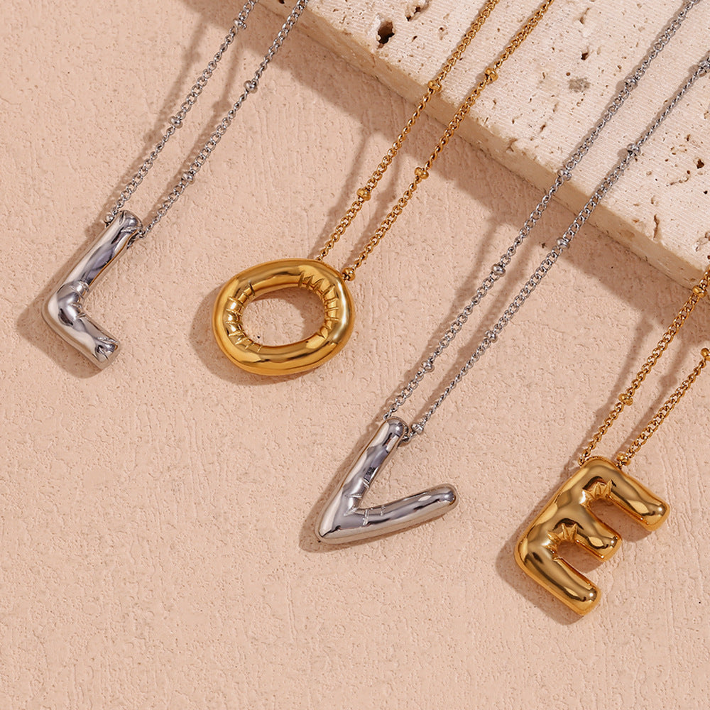 Personalized Bubble Initial Necklace