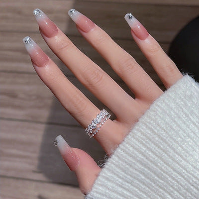 Double Cascade Zirconia Rings