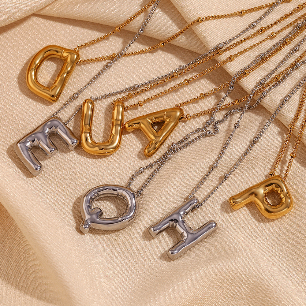 Personalized Bubble Initial Necklace