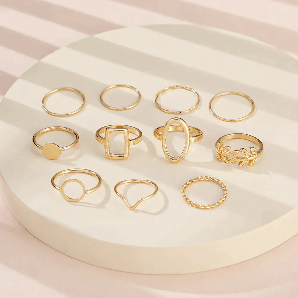11-Piece Vintage Silver Ring Set — Timeless & Versatile