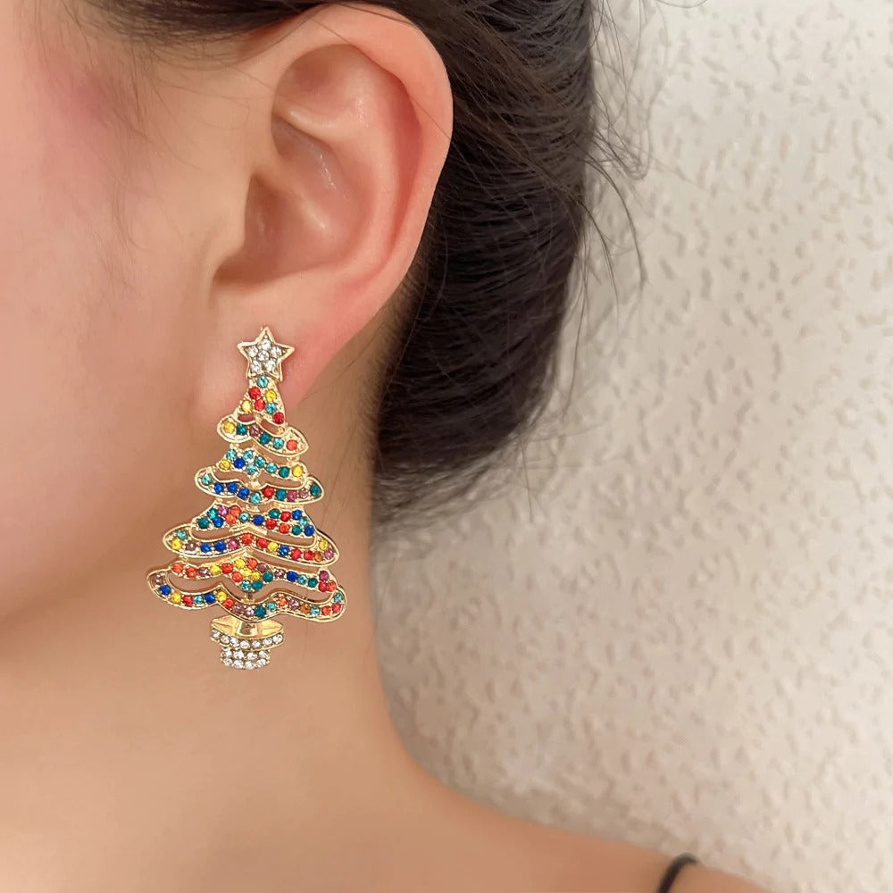 Shiny Christmas Tree Earrings