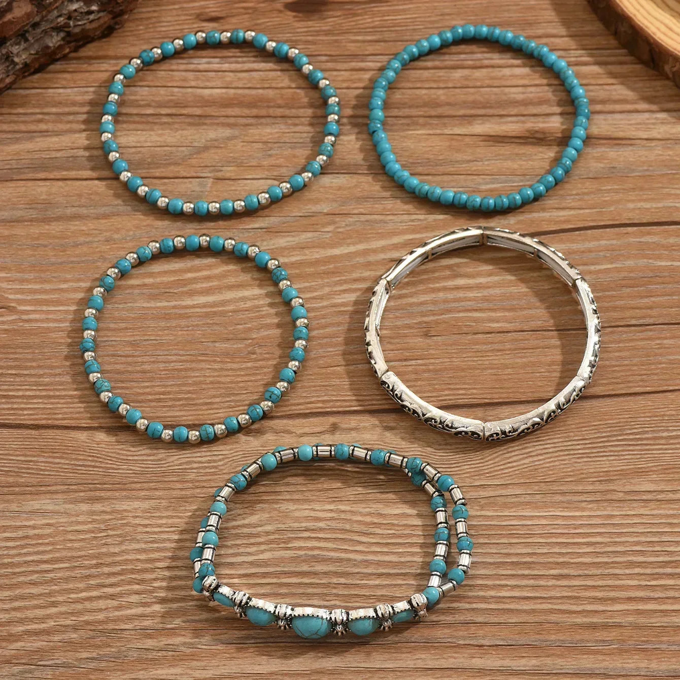 Boho Chic Turquoise Beaded Bracelet