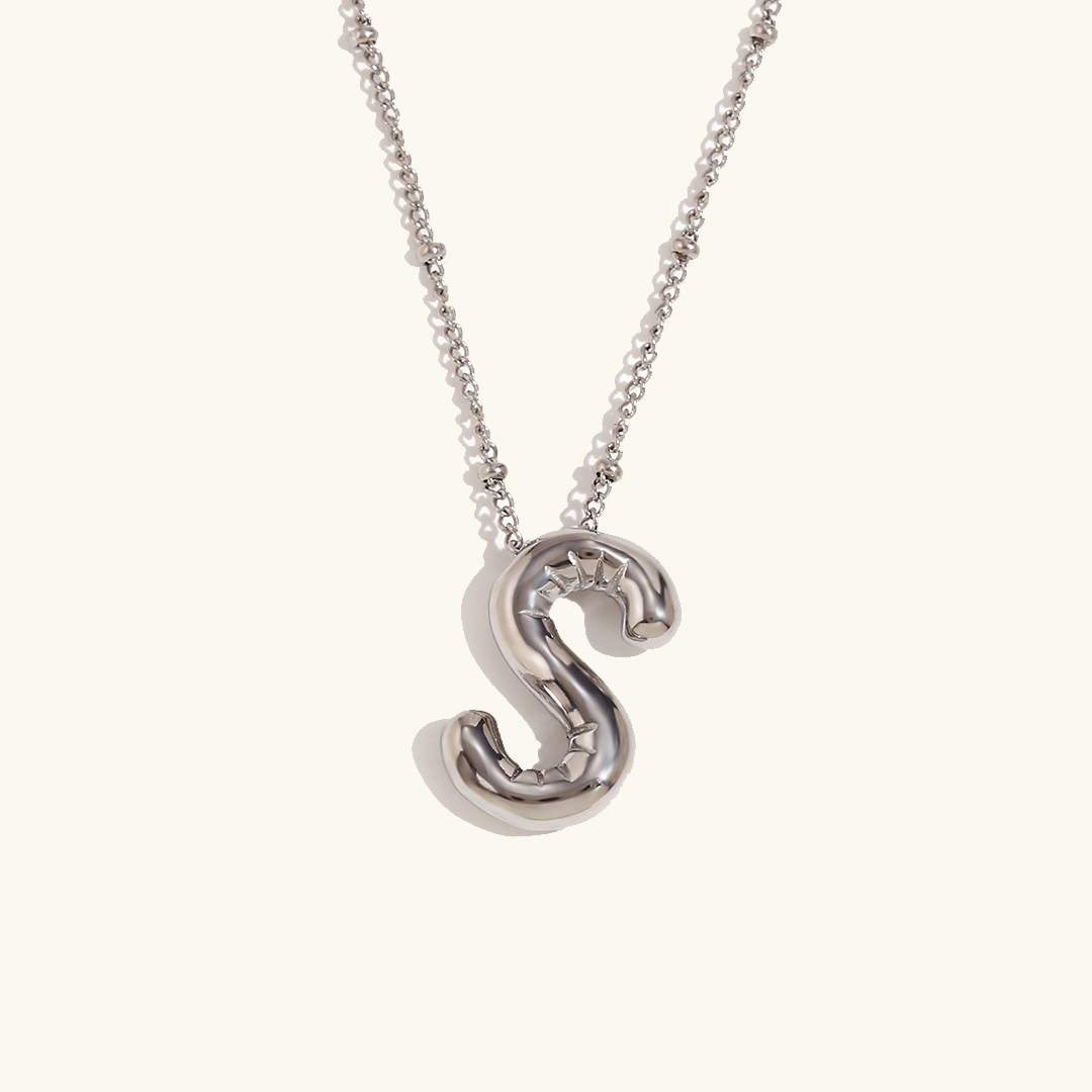 Personalized Bubble Initial Necklace