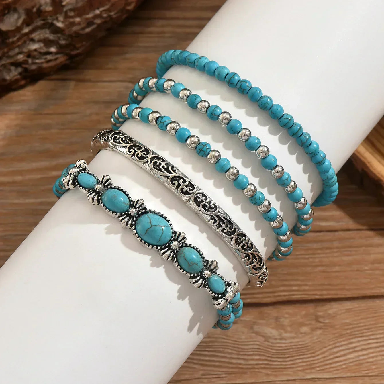 Boho Chic Turquoise Beaded Bracelet