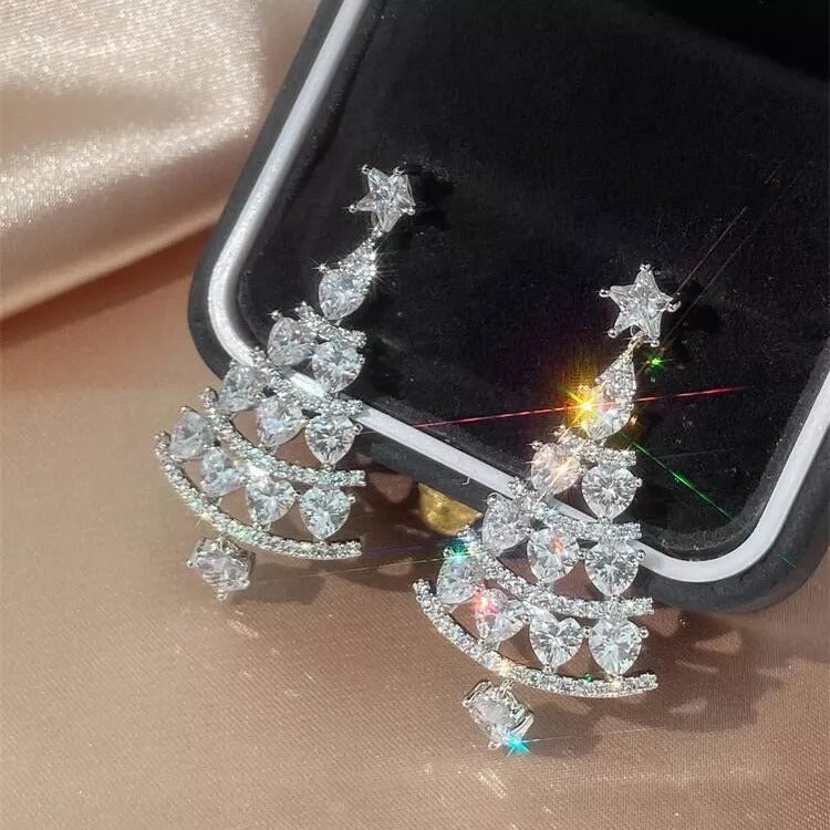 Shiny Christmas Tree Earrings