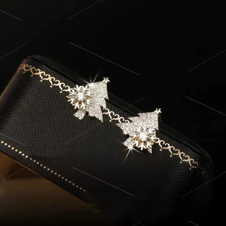 Shiny Christmas Tree Earrings