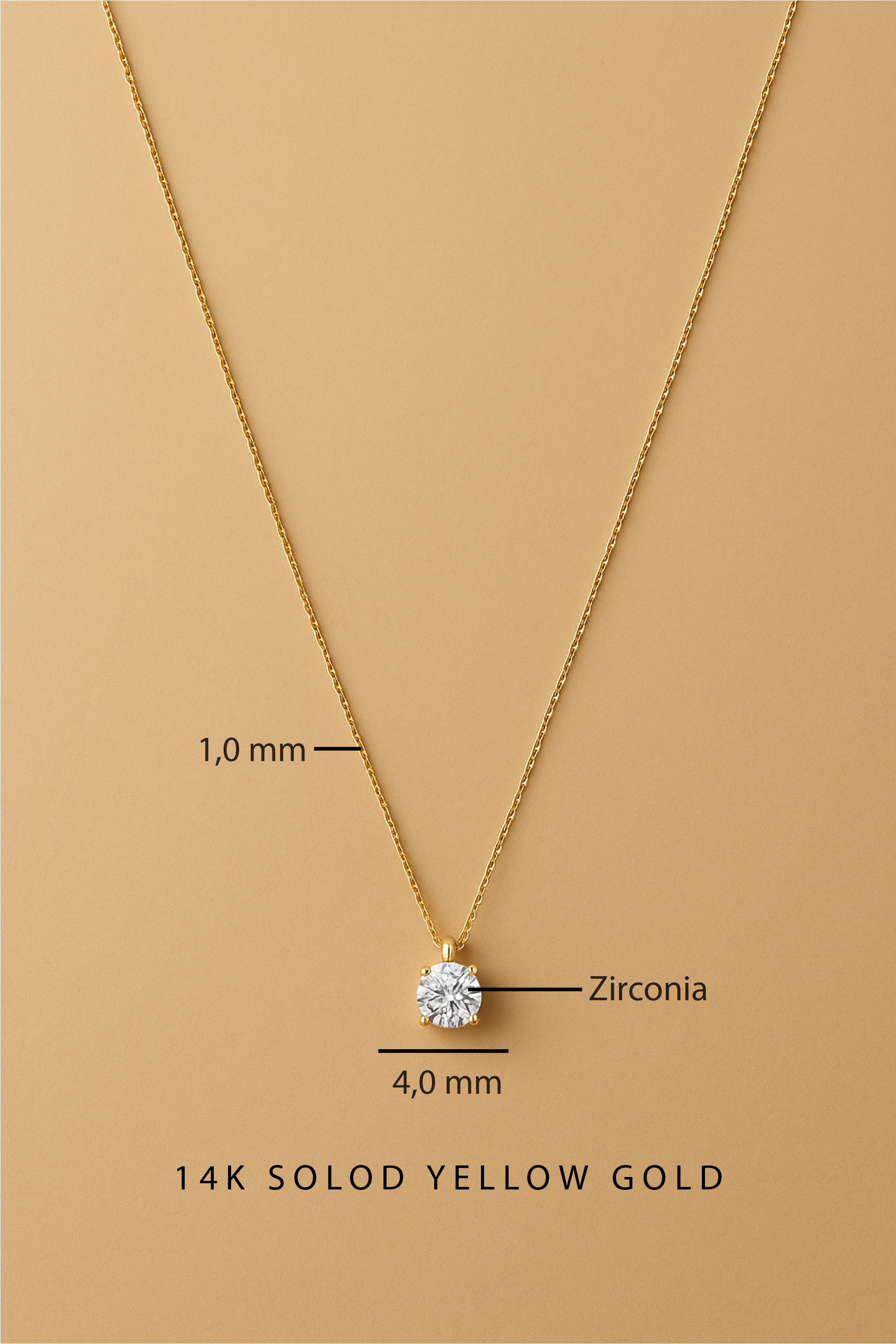 Cléa Moissanite Pendant Necklace in 14k Gold