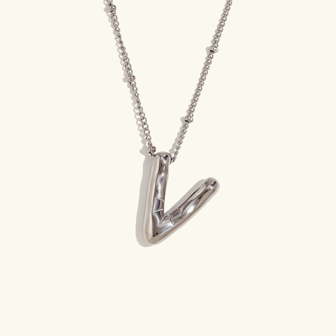 Personalized Bubble Initial Necklace