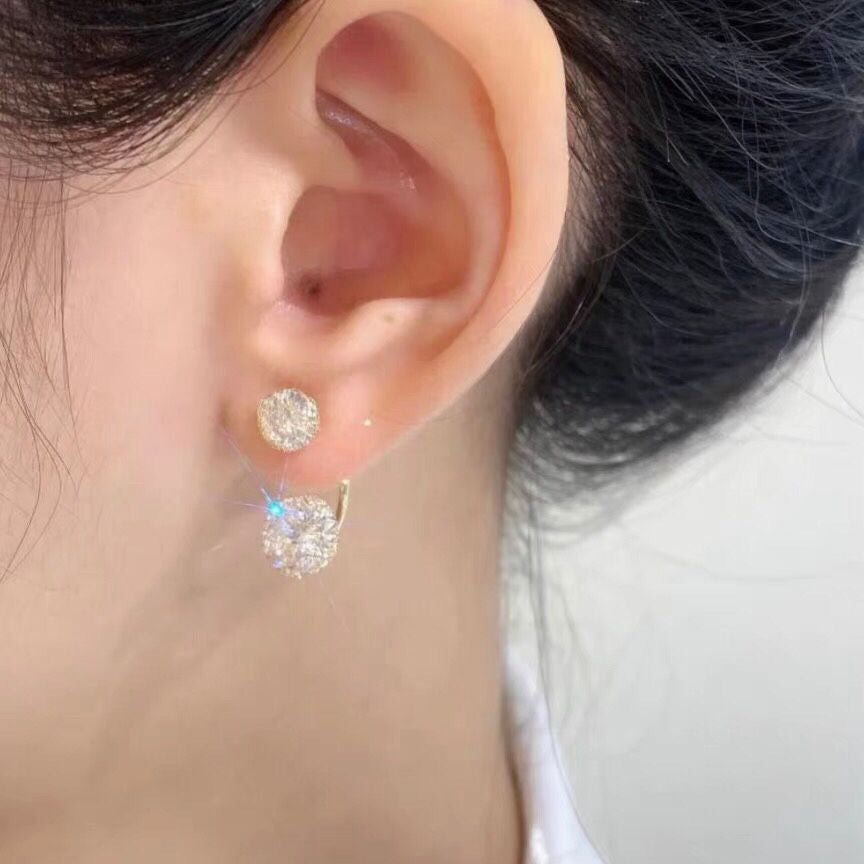 Twilight Duo: Zirconia-Encrusted Stud Earrings