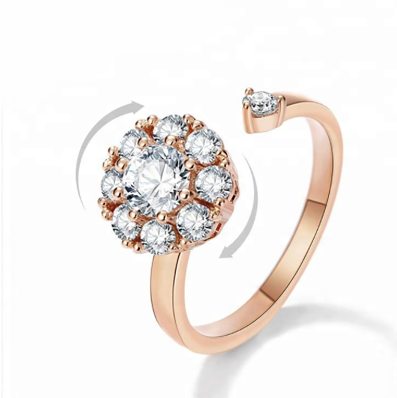 Tranquil Sparkle: Zirconia Spinner Ring