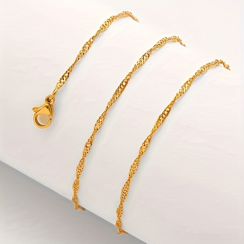Gilded Ripple Italian S925 Gold Layering Necklace
