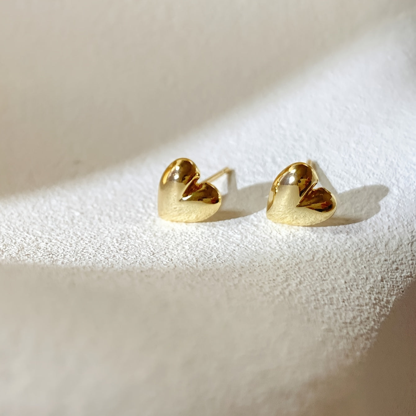 Golden Heartbeats Minimalist Studs for Everyday Elegance