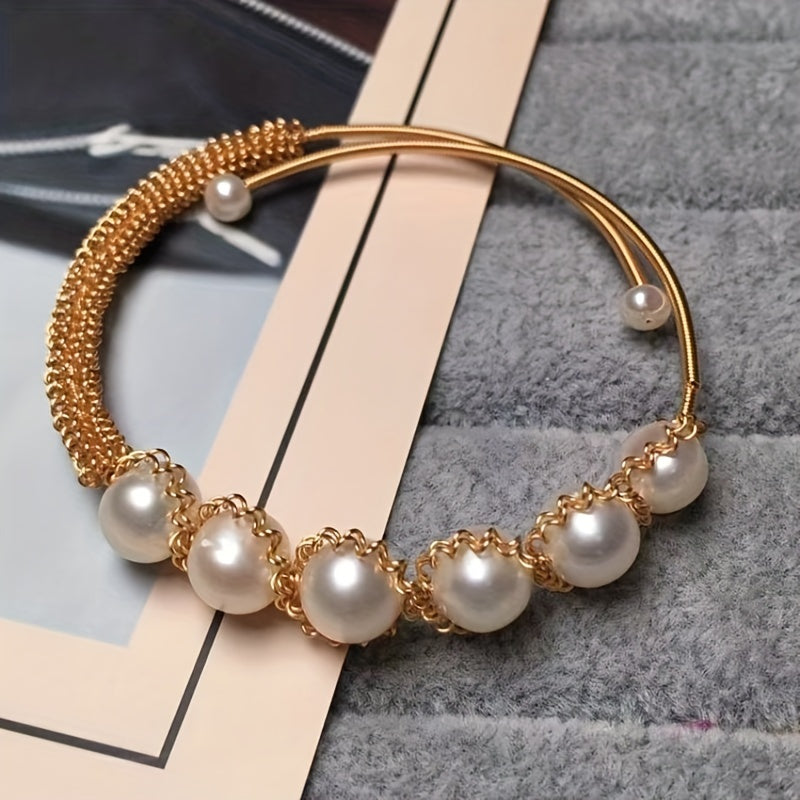 Pearl Whisper 14K Gold Vintage-Inspired Bracelet