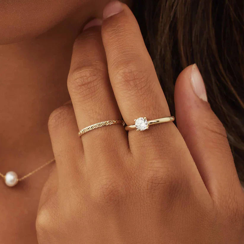 14k Gold Ameline Trellis-Style Ring