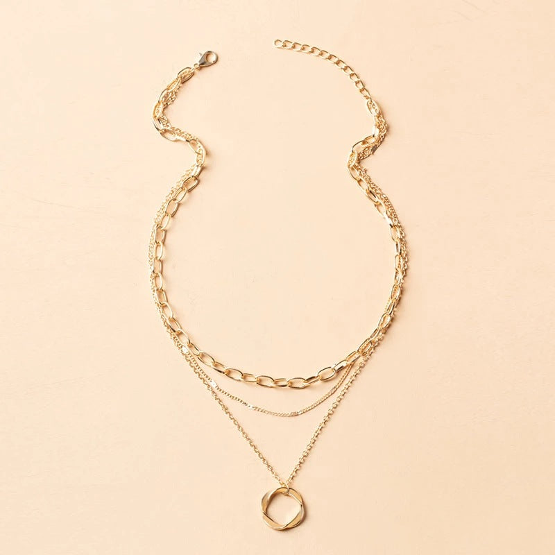 Vintage Layered Necklace With Pendant