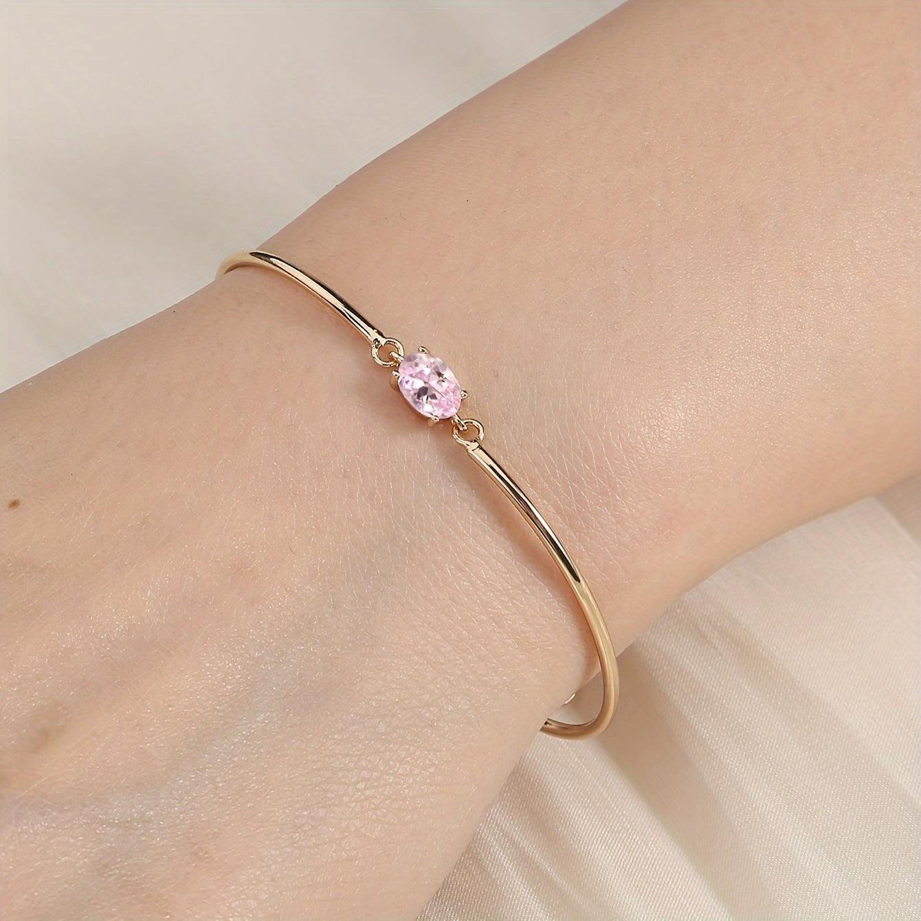 Elegant Oval Cubic Zirconia Bracelet for Women