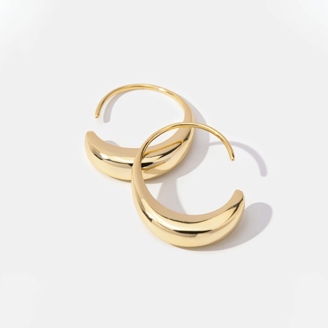 Cina - Hanging Hoop Earrings