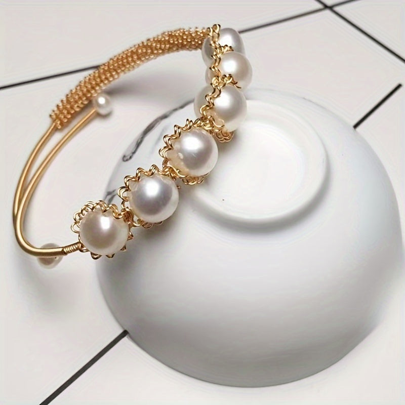 Pearl Whisper 14K Gold Vintage-Inspired Bracelet