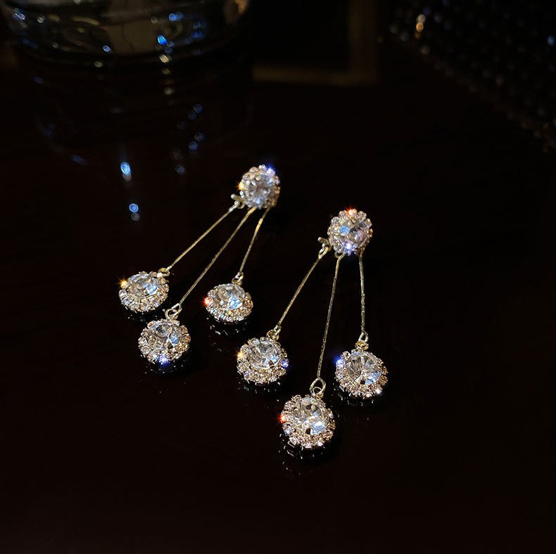 Zirconia Trifecta Gold-plated Earrings