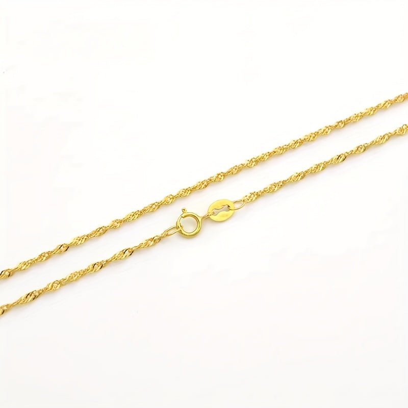 Gilded Ripple Italian S925 Gold Layering Necklace
