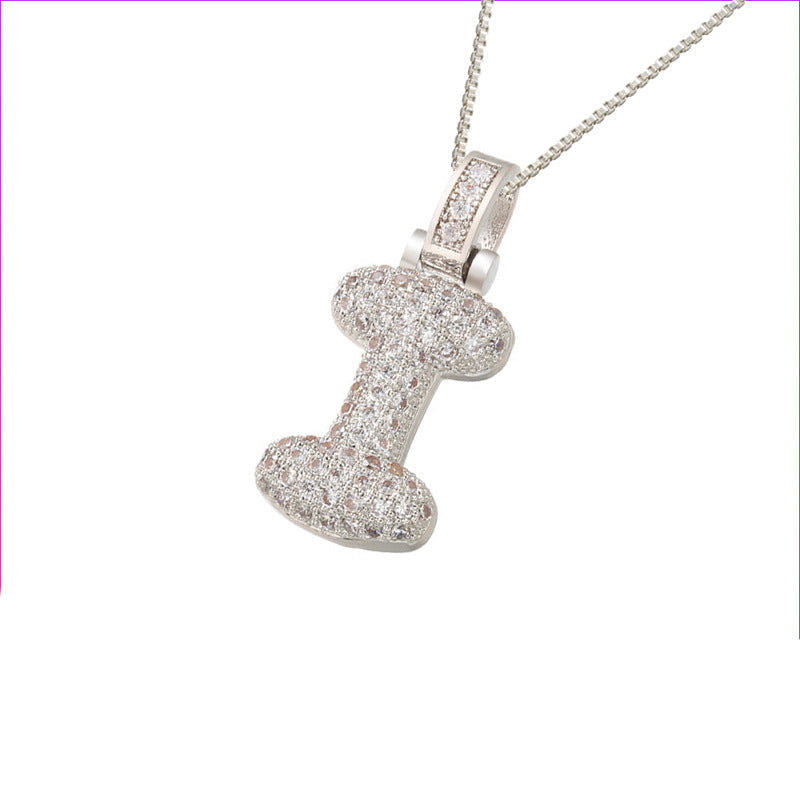 Pave Bubble Initial Necklace