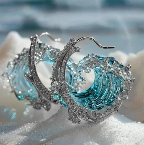 Coastal Gleam Shell & Stone-Inspired Earrings
