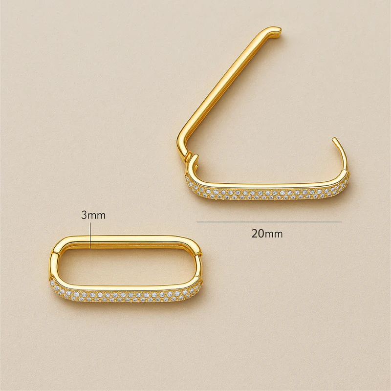 Icon Pavé Hoops – Exquisite 18K Gold Finish