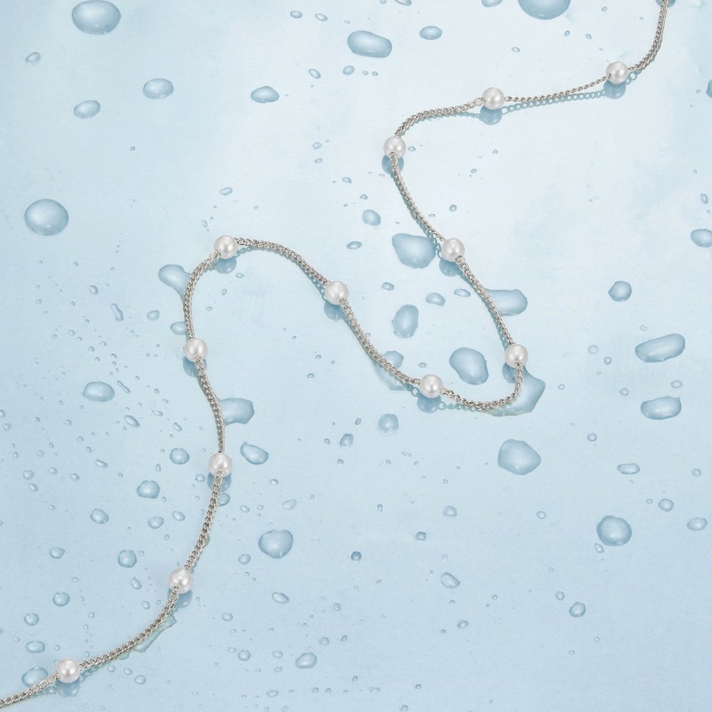 Nura - Silver Pearl Necklace