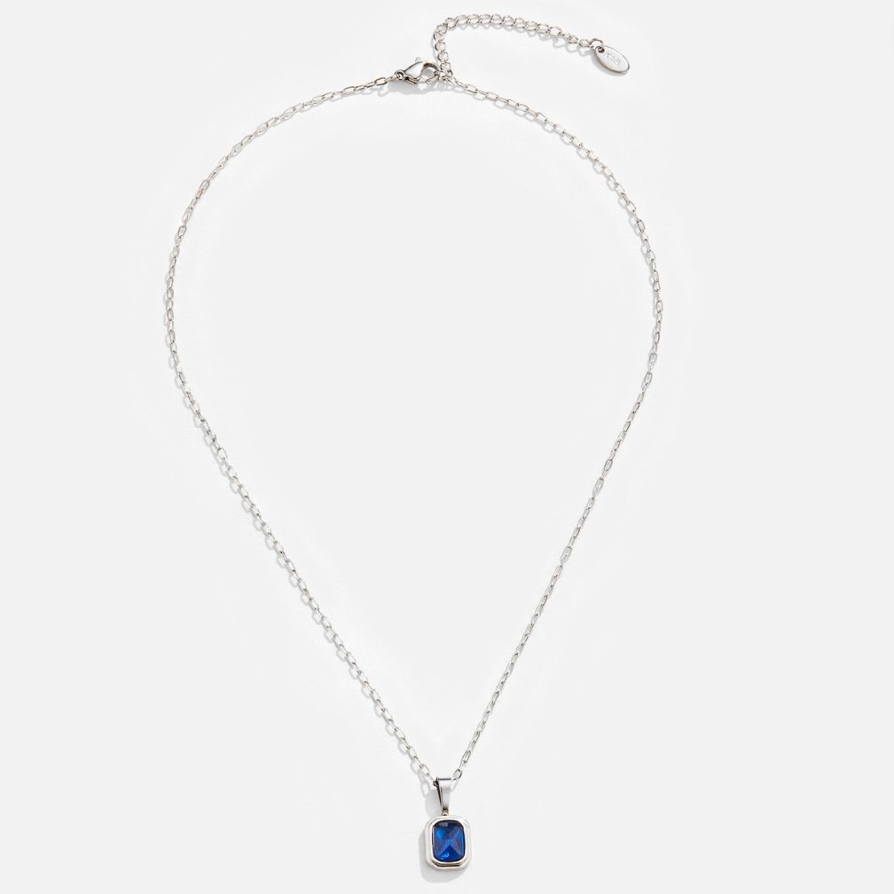 Ocean Blue - Silver Necklace with Pendant in Ocean Blue