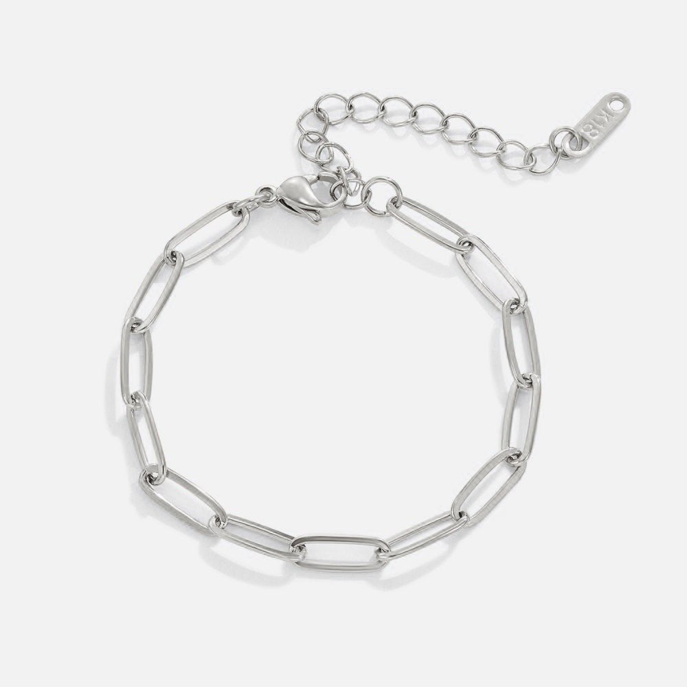 Paper Clip Silver Bracelet
