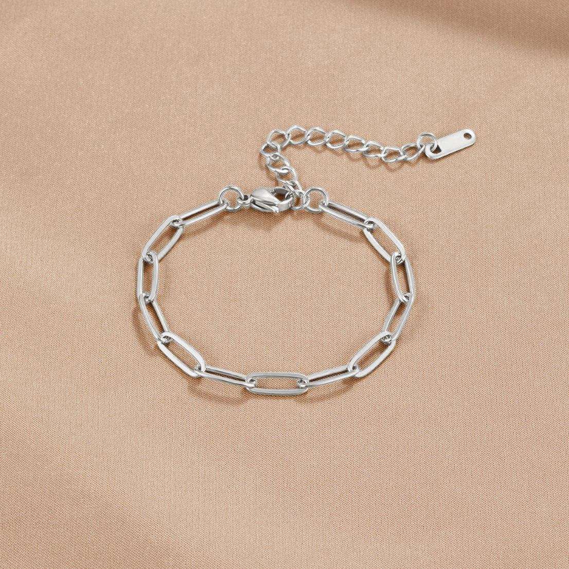 Paper Clip Silver Bracelet