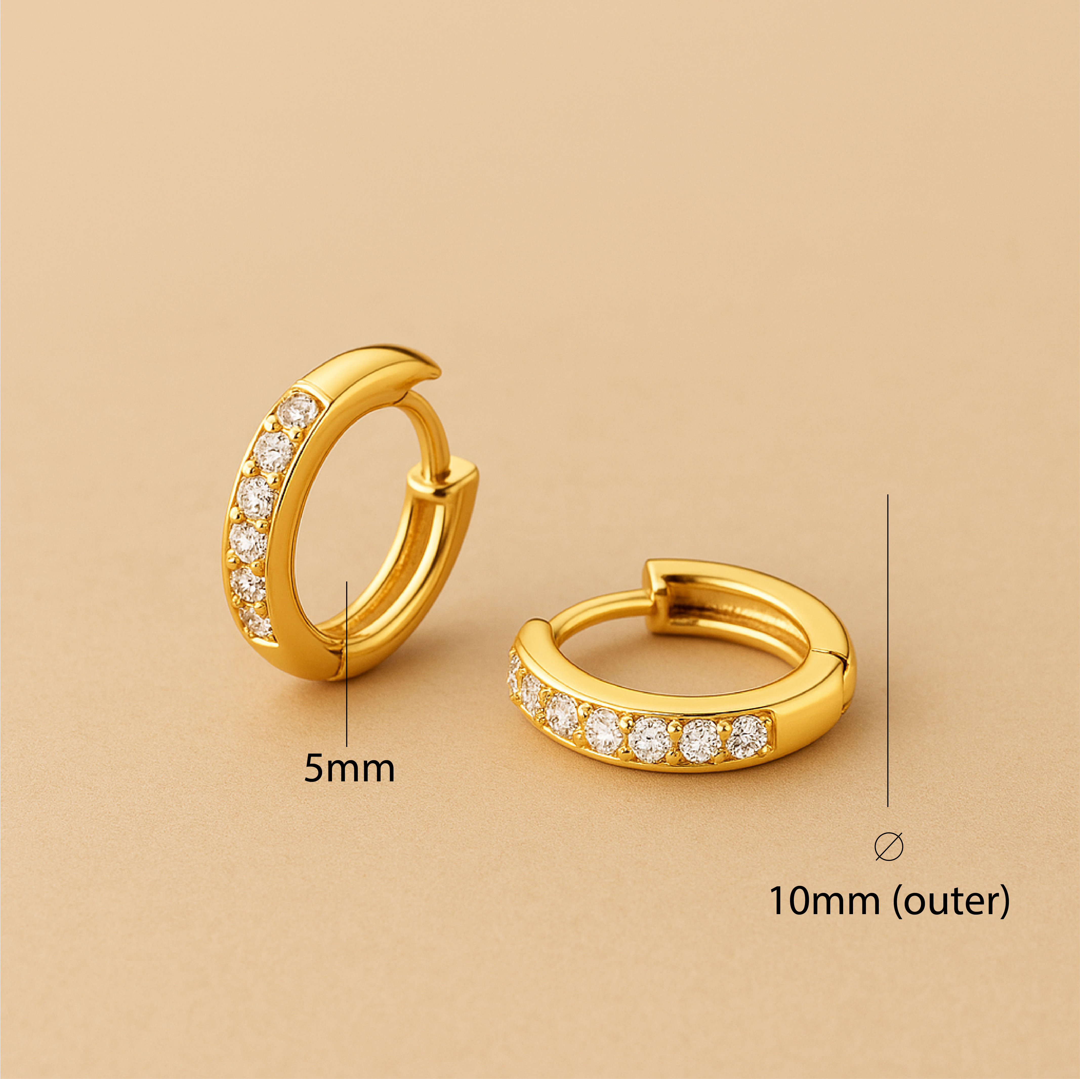 Jules Mini Hoops in 16k Gold