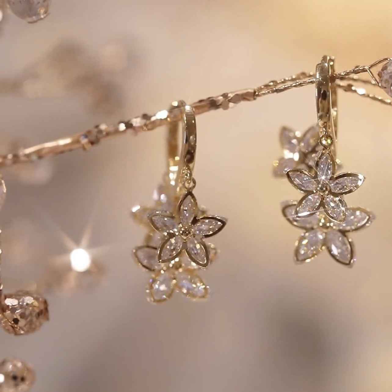 Twilight Spark – Elegant Drop Pendant Earrings