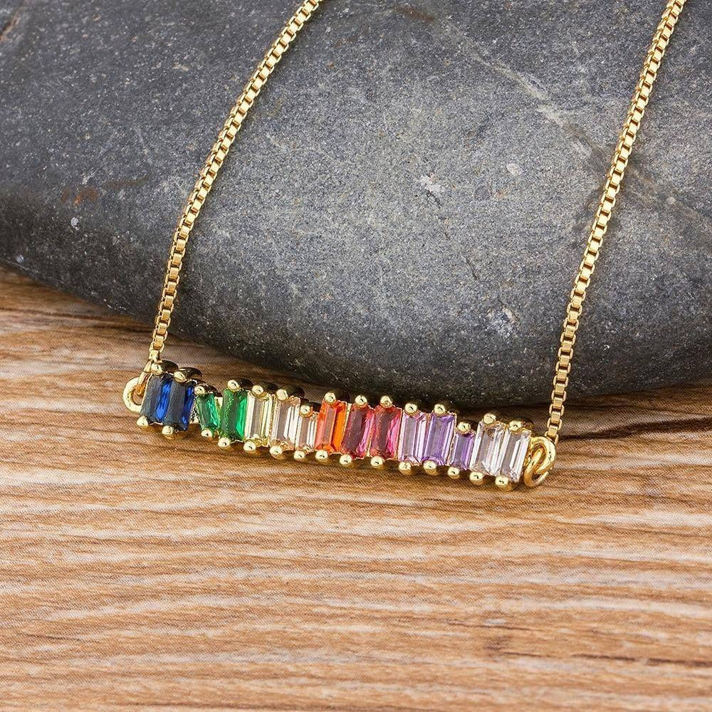 The Rainbow Emerald-Cut Necklace