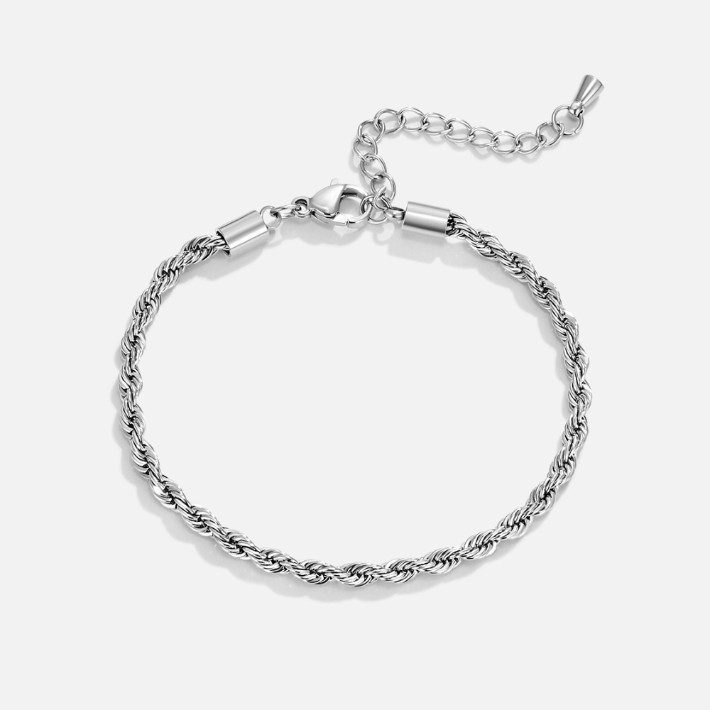 Silver Bracelet with Twisted Chain