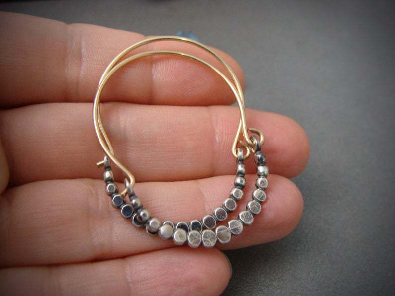 Boho-Inspired Silver Earrings with Cubic Accents