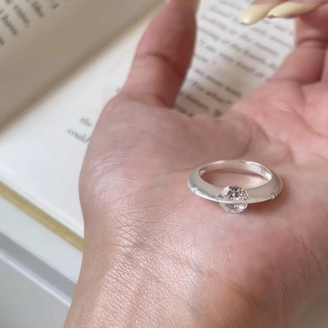 Sterling silver around the planet ring