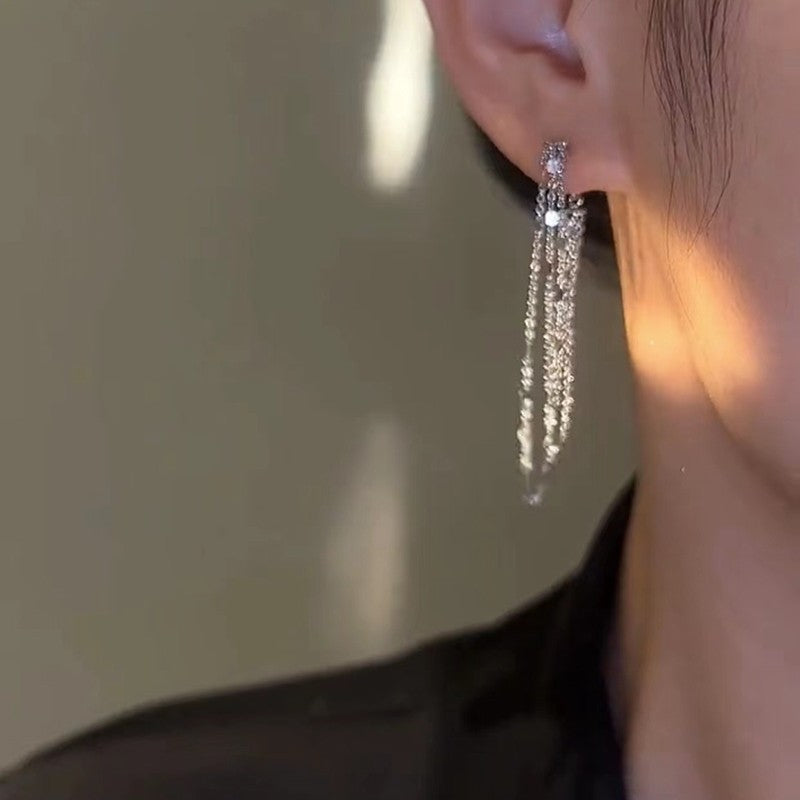 Triple tassel earrings