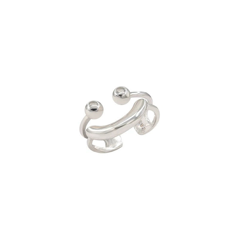 Silver smile Adjustable ring