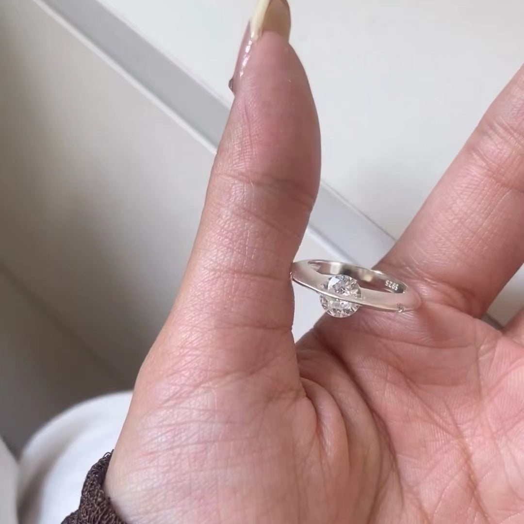 Sterling silver around the planet ring