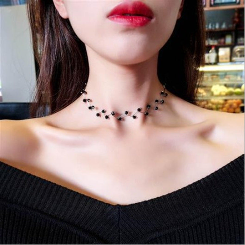 Talise Eclipse: Dark Vine Gemstone Necklace