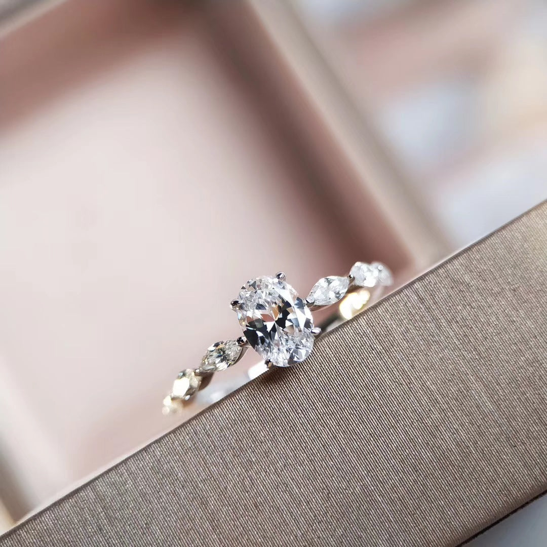 Oval-cut 1 carat lab-grown diamond ring