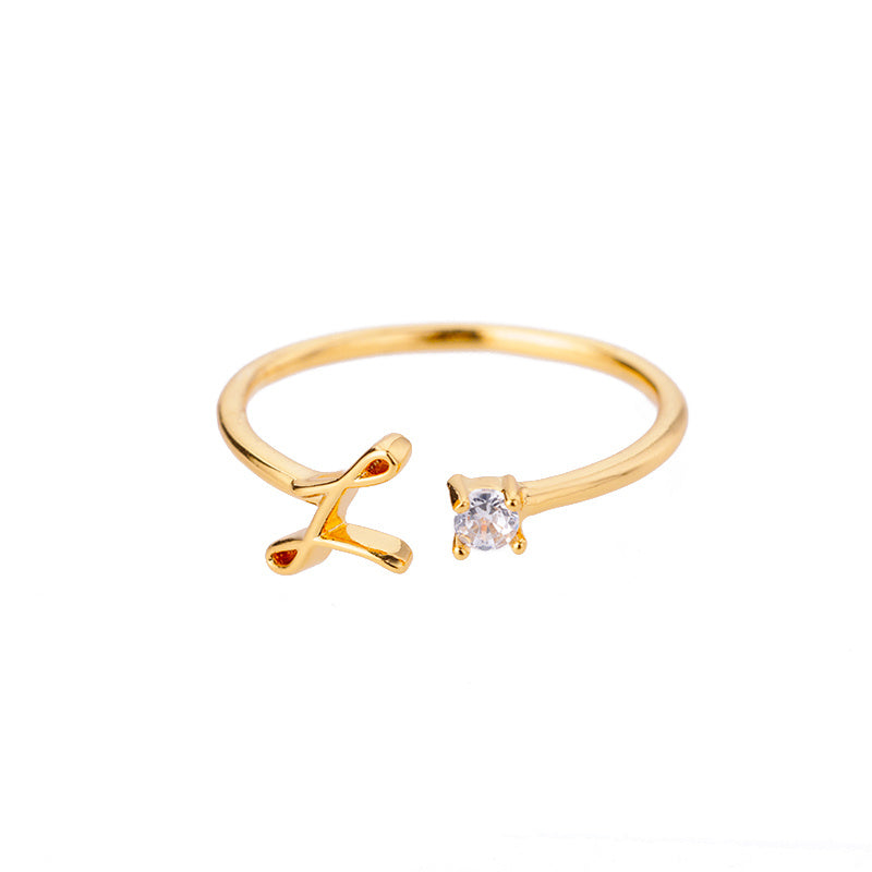 Adjustable A–Z Initial Letter Rings for Women