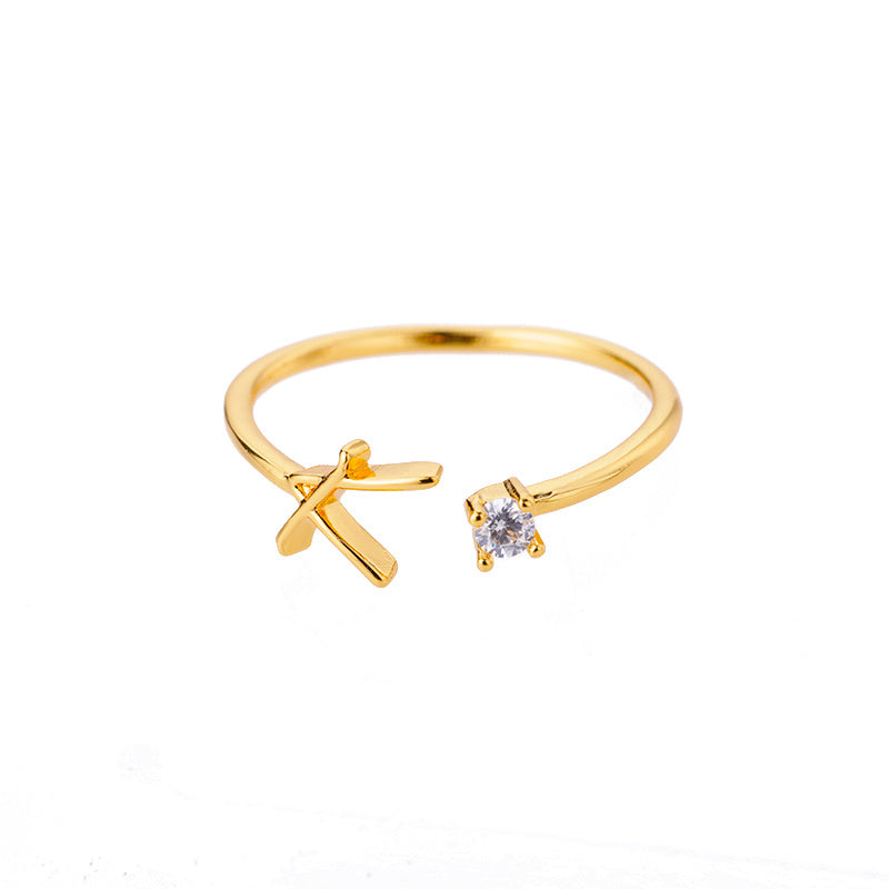 Adjustable A–Z Initial Letter Rings for Women