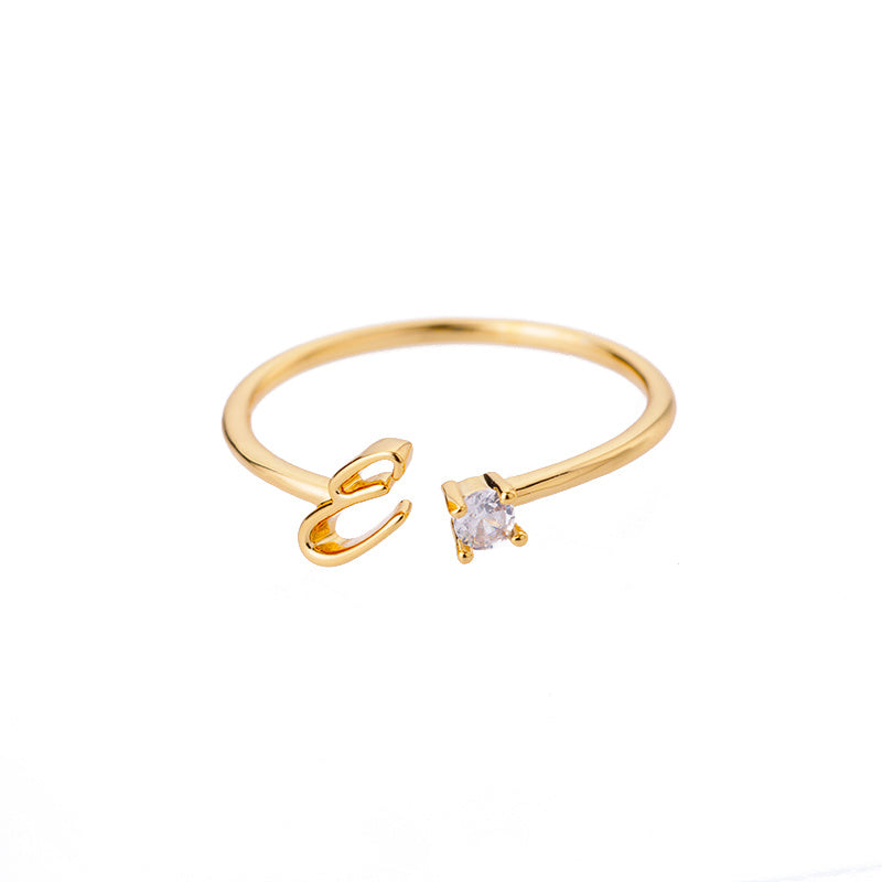 Adjustable A–Z Initial Letter Rings for Women