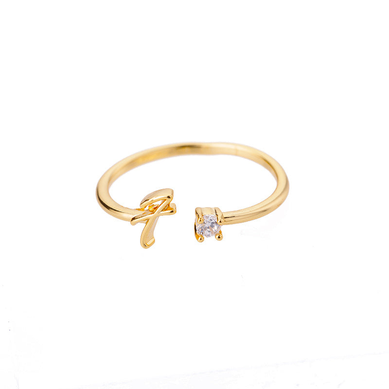 Adjustable A–Z Initial Letter Rings for Women